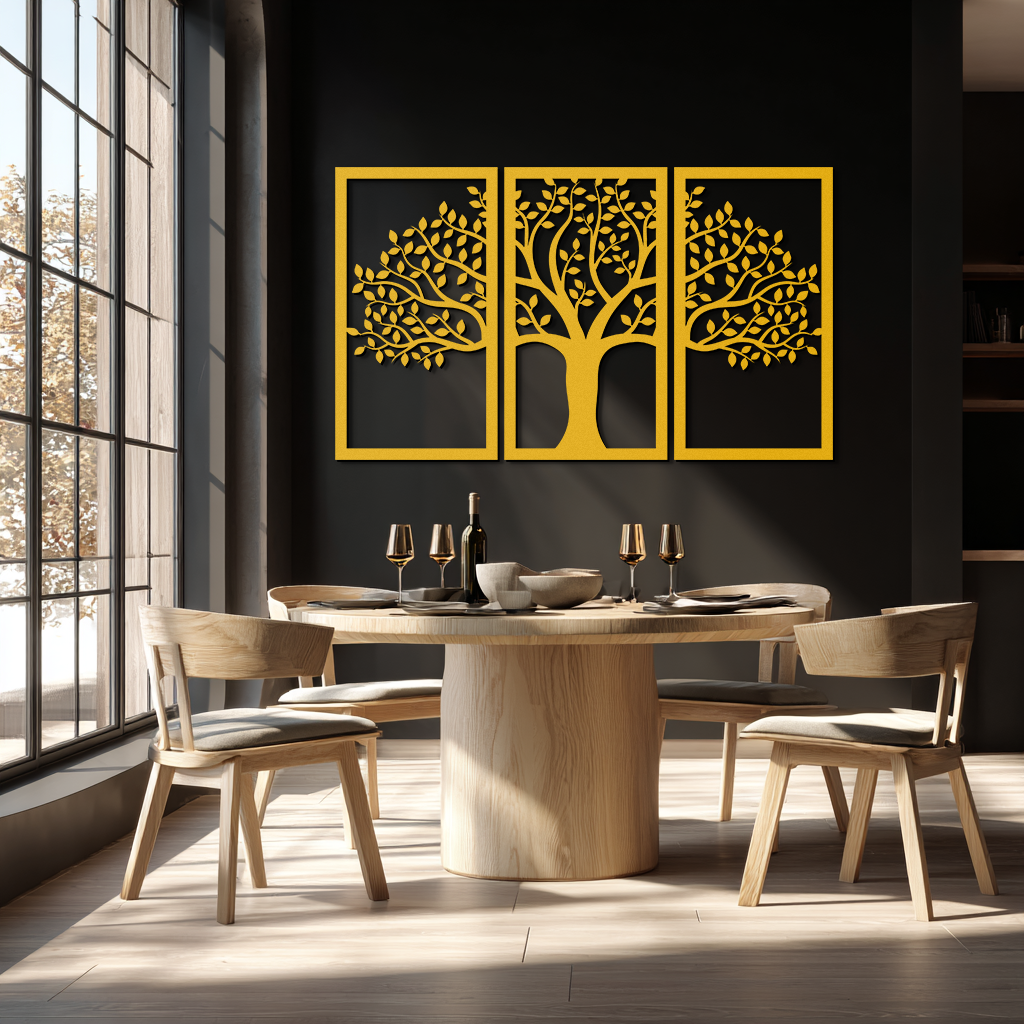 Tree of Life Metal Wall Art – 3-Panel Nature Decor - KAF221