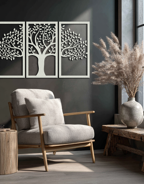 Load image into Gallery viewer, Tree of Life Metal Wall Art – 3-Panel Nature Decor - KAF221