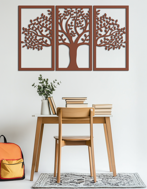 Load image into Gallery viewer, Tree of Life Metal Wall Art – 3-Panel Nature Decor - KAF221