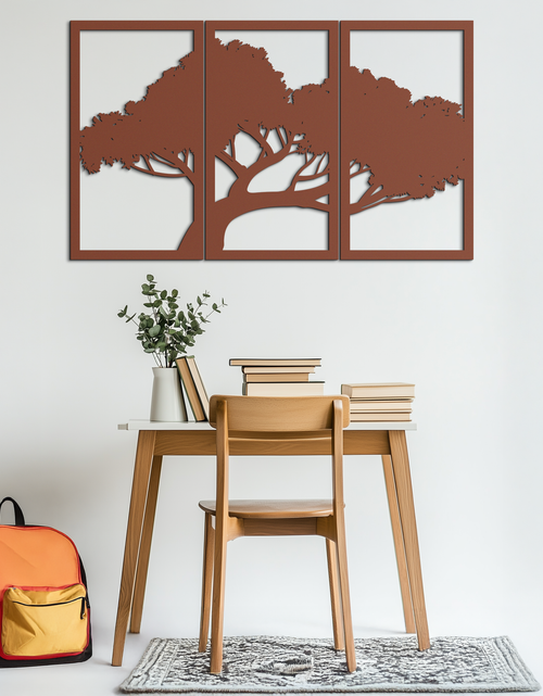 Load image into Gallery viewer, Tree Silhouette Metal Wall Art - Modern Nature-Inspired Decor - KAF222