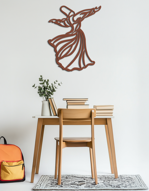 Load image into Gallery viewer, Semazen Metal Wall Art - Whirling Dervish Sufi Decor - KAF226