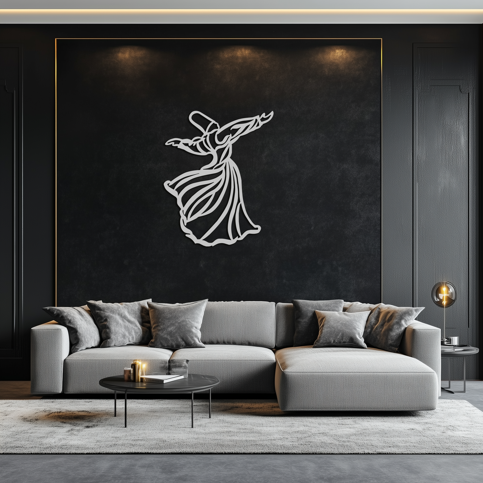 Semazen Metal Wall Art - Whirling Dervish Sufi Decor - KAF226