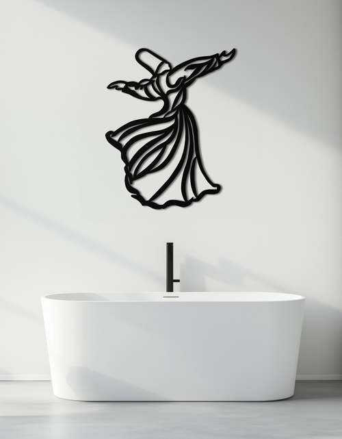 Load image into Gallery viewer, Semazen Metal Wall Art - Whirling Dervish Sufi Decor - KAF226