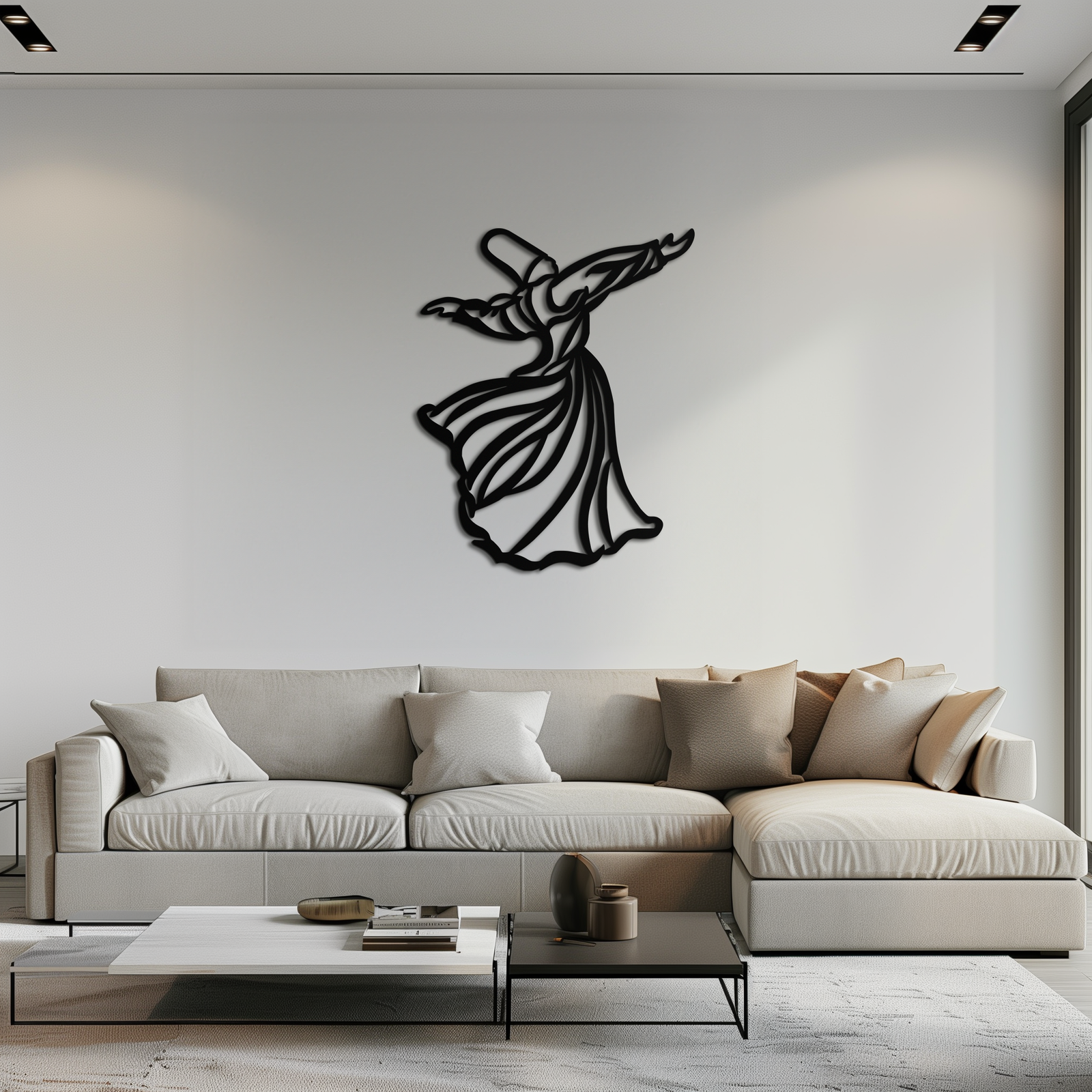 Semazen Metal Wall Art - Whirling Dervish Sufi Decor - KAF226