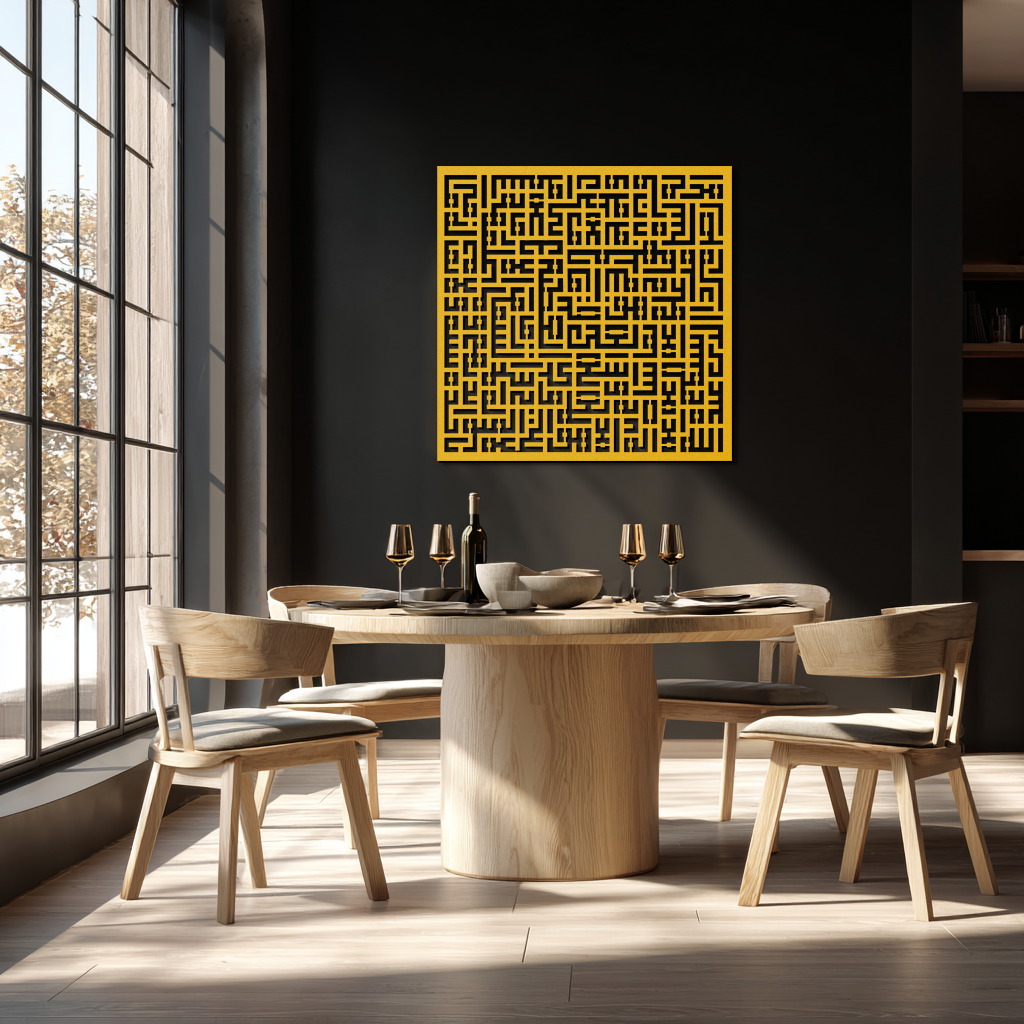 Ayat al-Kursi Kufi Metal Wall Art - Elegant Islamic Design - KAF236