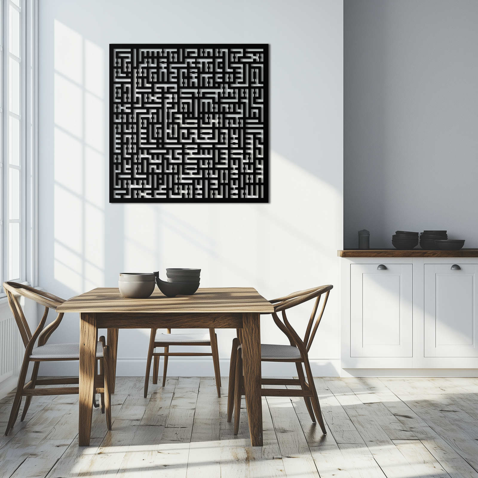 Ayat al-Kursi Kufi Metal Wall Art - Elegant Islamic Design - KAF236