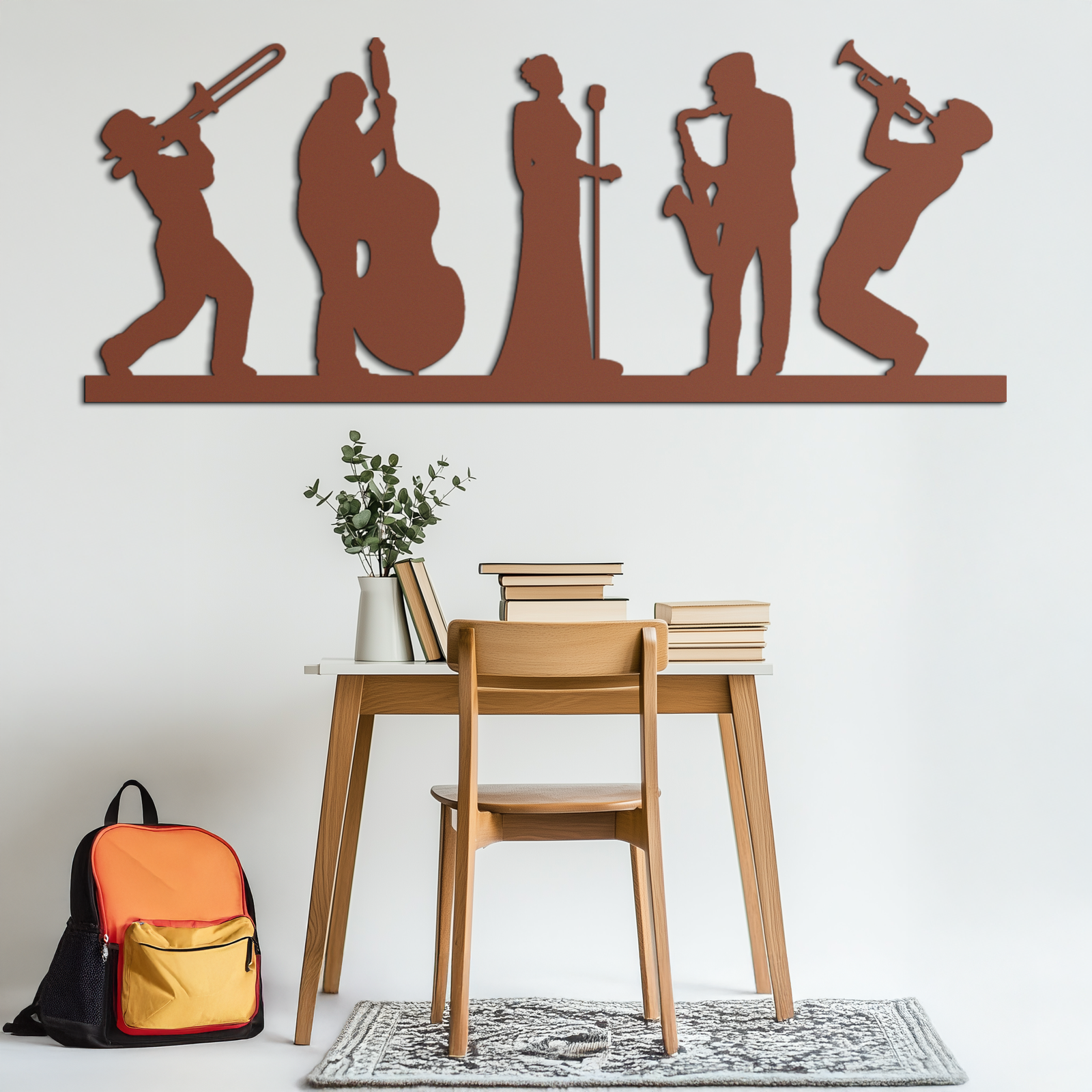 Jazz Band Metal Wall Art - Modern Musician Silhouette Decor- KAF254