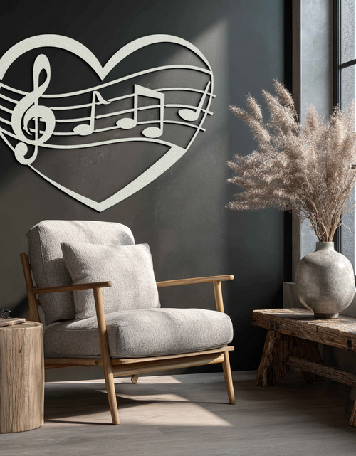 Load image into Gallery viewer, Musical Heart Metal Wall Art - Music Lover’s Home Decor- KAF256