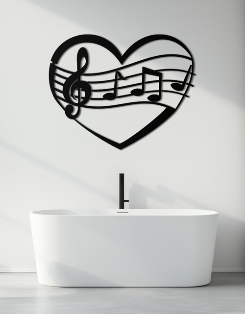 Load image into Gallery viewer, Musical Heart Metal Wall Art - Music Lover’s Home Decor- KAF256