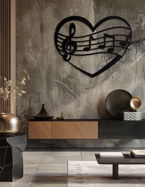 Load image into Gallery viewer, Musical Heart Metal Wall Art - Music Lover’s Home Decor- KAF256