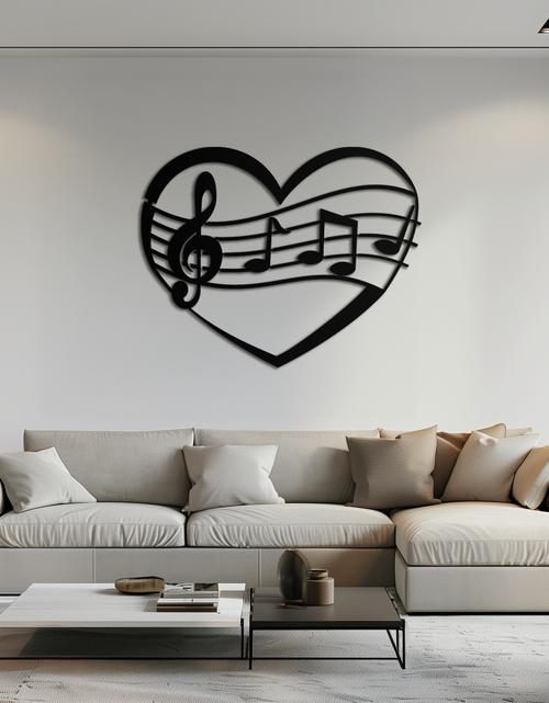 Load image into Gallery viewer, Musical Heart Metal Wall Art - Music Lover’s Home Decor- KAF256