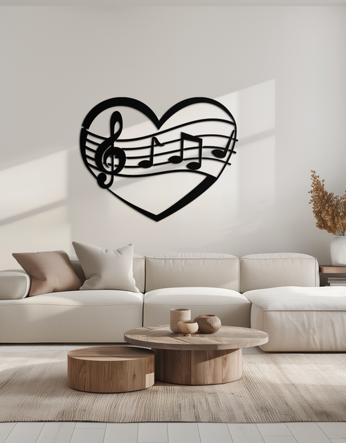 Load image into Gallery viewer, Musical Heart Metal Wall Art - Music Lover’s Home Decor- KAF256