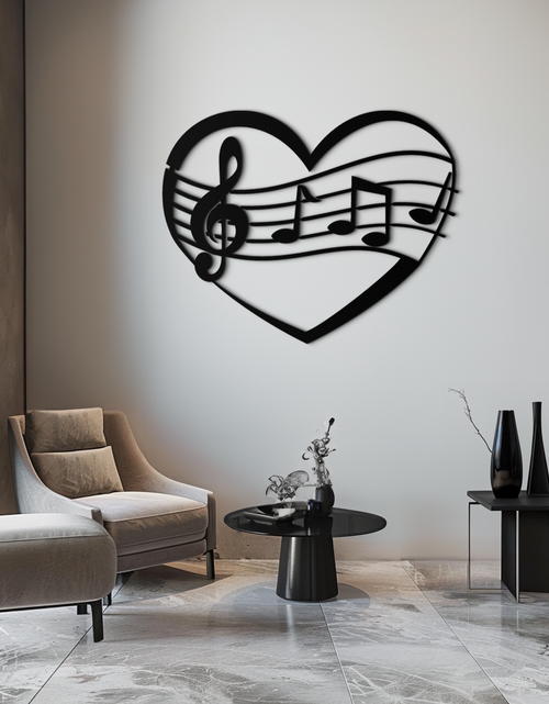 Load image into Gallery viewer, Musical Heart Metal Wall Art - Music Lover’s Home Decor- KAF256