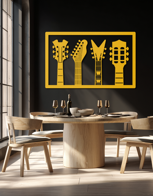 Load image into Gallery viewer, Guitar Neck Metal Wall Art - Modern Music Lover’s Decor- KAF258