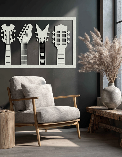 Load image into Gallery viewer, Guitar Neck Metal Wall Art - Modern Music Lover’s Decor- KAF258