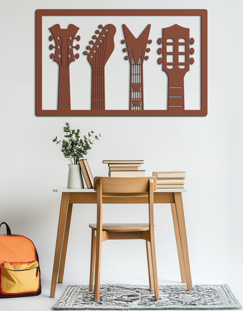 Load image into Gallery viewer, Guitar Neck Metal Wall Art - Modern Music Lover’s Decor- KAF258