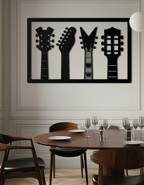 Load image into Gallery viewer, Guitar Neck Metal Wall Art - Modern Music Lover’s Decor- KAF258