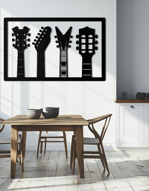 Load image into Gallery viewer, Guitar Neck Metal Wall Art - Modern Music Lover’s Decor- KAF258