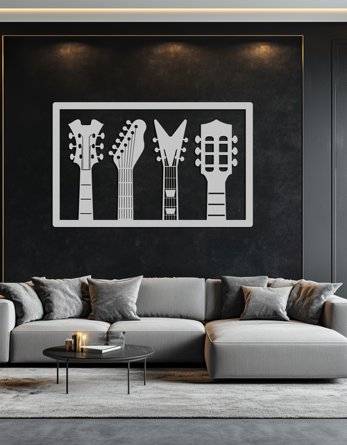 Load image into Gallery viewer, Guitar Neck Metal Wall Art - Modern Music Lover’s Decor- KAF258