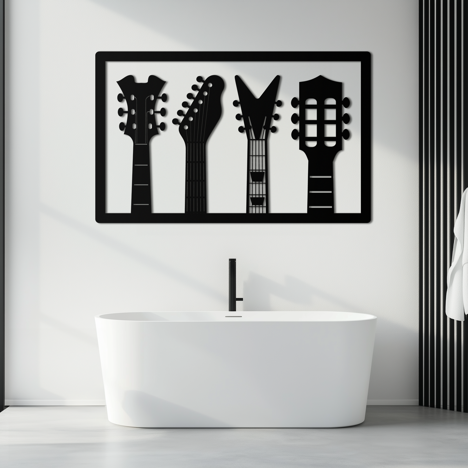 Guitar Neck Metal Wall Art - Modern Music Lover’s Decor- KAF258