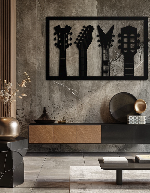 Load image into Gallery viewer, Guitar Neck Metal Wall Art - Modern Music Lover’s Decor- KAF258