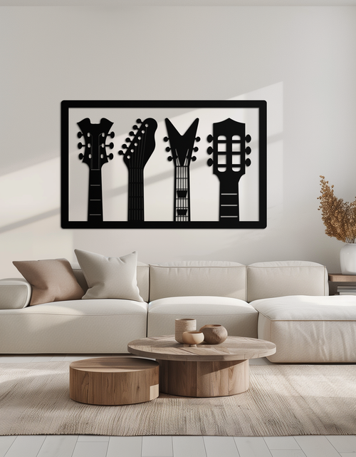 Load image into Gallery viewer, Guitar Neck Metal Wall Art - Modern Music Lover’s Decor- KAF258