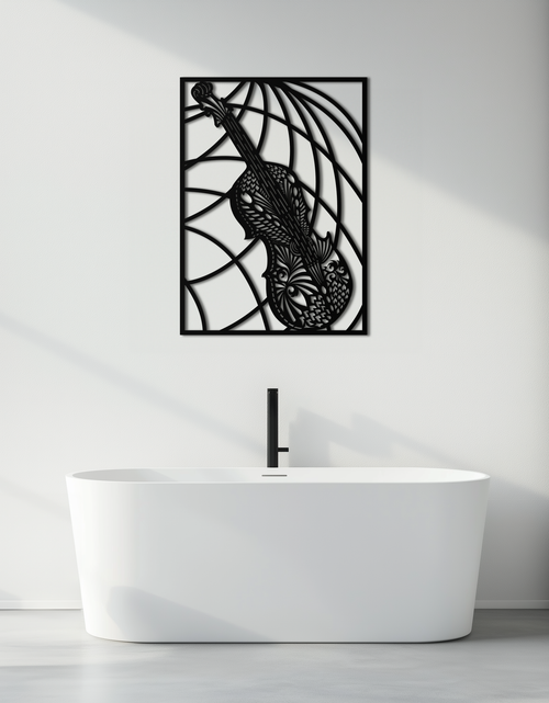 Load image into Gallery viewer, Ornamental Violin Metal Wall Art - Musical Instrument Decor- KAF259