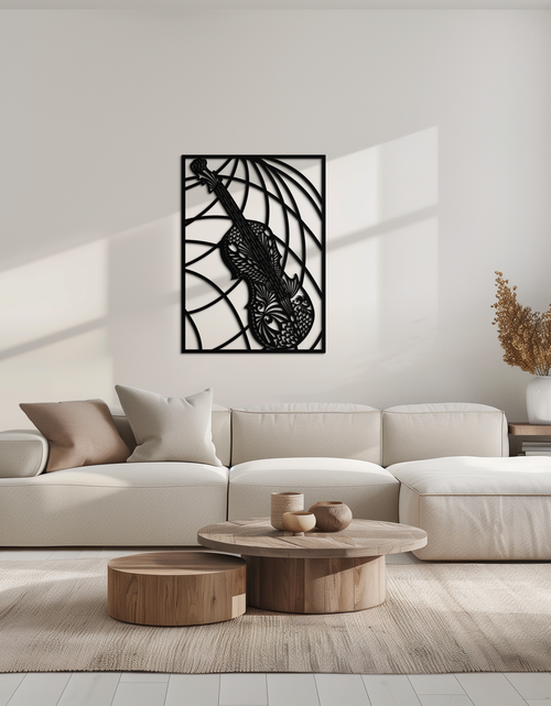 Load image into Gallery viewer, Ornamental Violin Metal Wall Art - Musical Instrument Decor- KAF259