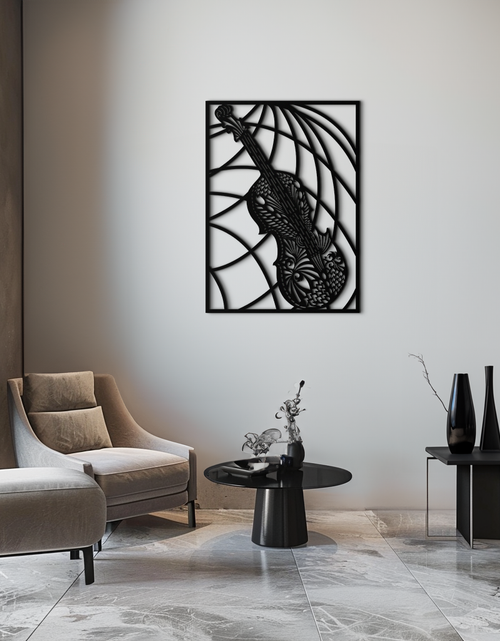 Load image into Gallery viewer, Ornamental Violin Metal Wall Art - Musical Instrument Decor- KAF259