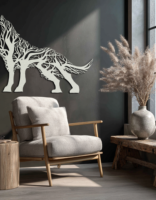 Load image into Gallery viewer, Tree Wolf Metal Wall Art - Nature-Inspired Wildlife Decor- KAF263