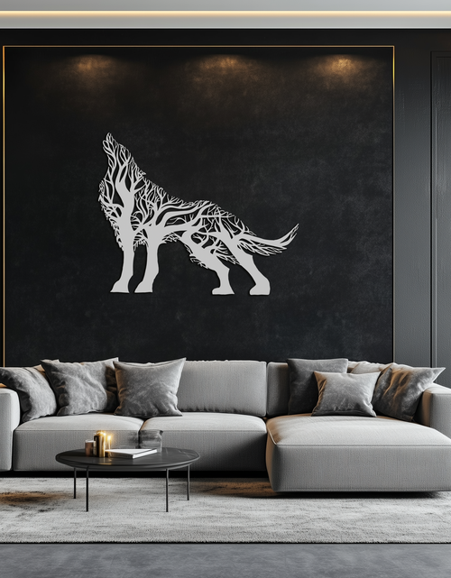 Load image into Gallery viewer, Tree Wolf Metal Wall Art - Nature-Inspired Wildlife Decor- KAF263
