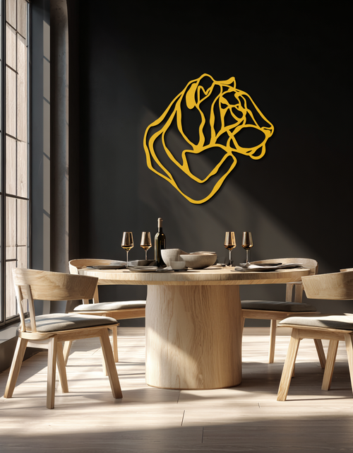 Load image into Gallery viewer, Line Lion Metal Wall Art - Modern Abstract Animal Decor- KAF264