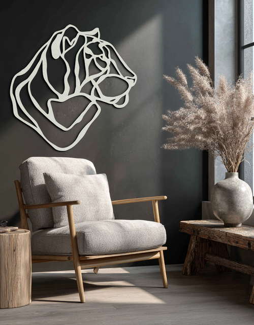 Load image into Gallery viewer, Line Lion Metal Wall Art - Modern Abstract Animal Decor- KAF264