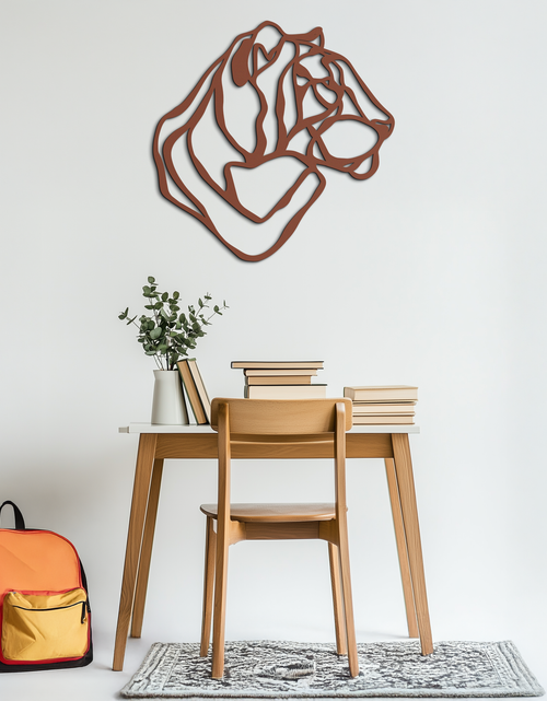 Load image into Gallery viewer, Line Lion Metal Wall Art - Modern Abstract Animal Decor- KAF264