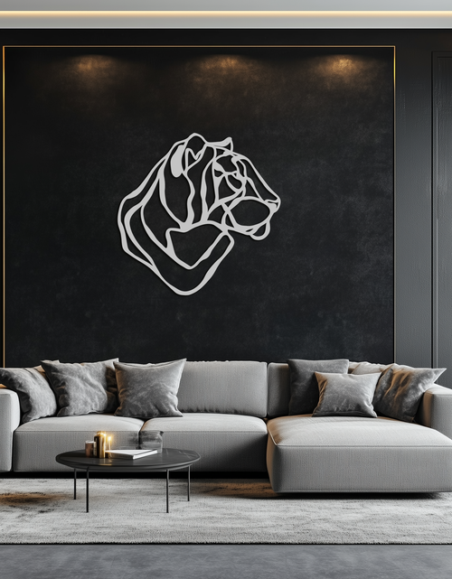 Load image into Gallery viewer, Line Lion Metal Wall Art - Modern Abstract Animal Decor- KAF264