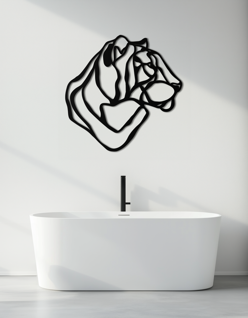 Load image into Gallery viewer, Line Lion Metal Wall Art - Modern Abstract Animal Decor- KAF264