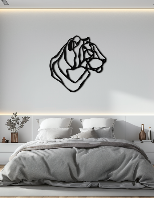 Load image into Gallery viewer, Line Lion Metal Wall Art - Modern Abstract Animal Decor- KAF264