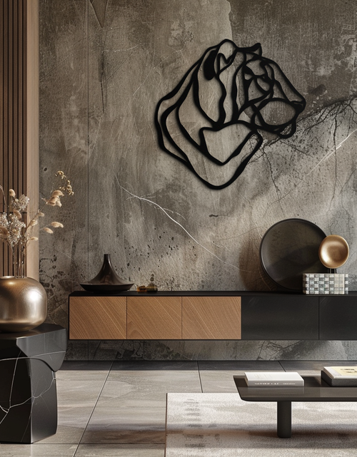 Load image into Gallery viewer, Line Lion Metal Wall Art - Modern Abstract Animal Decor- KAF264