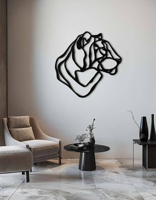Load image into Gallery viewer, Line Lion Metal Wall Art - Modern Abstract Animal Decor- KAF264