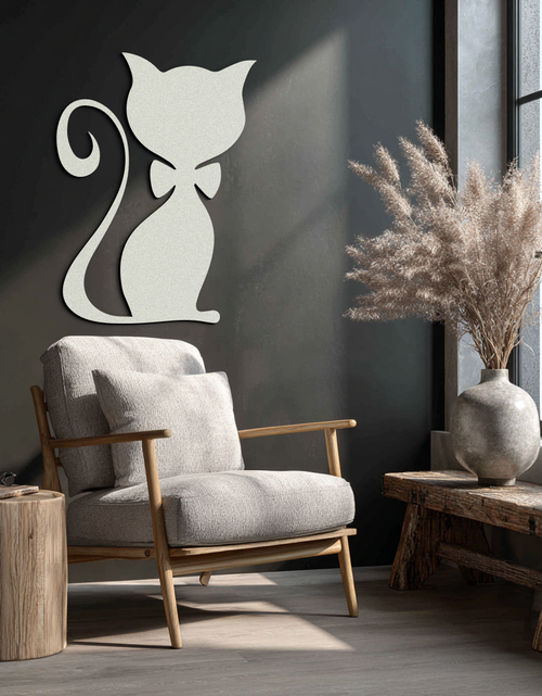 Load image into Gallery viewer, Cute Cat Metal Wall Art – Minimalist Feline Decor - KAF268