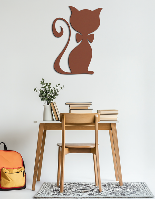 Load image into Gallery viewer, Cute Cat Metal Wall Art – Minimalist Feline Decor - KAF268