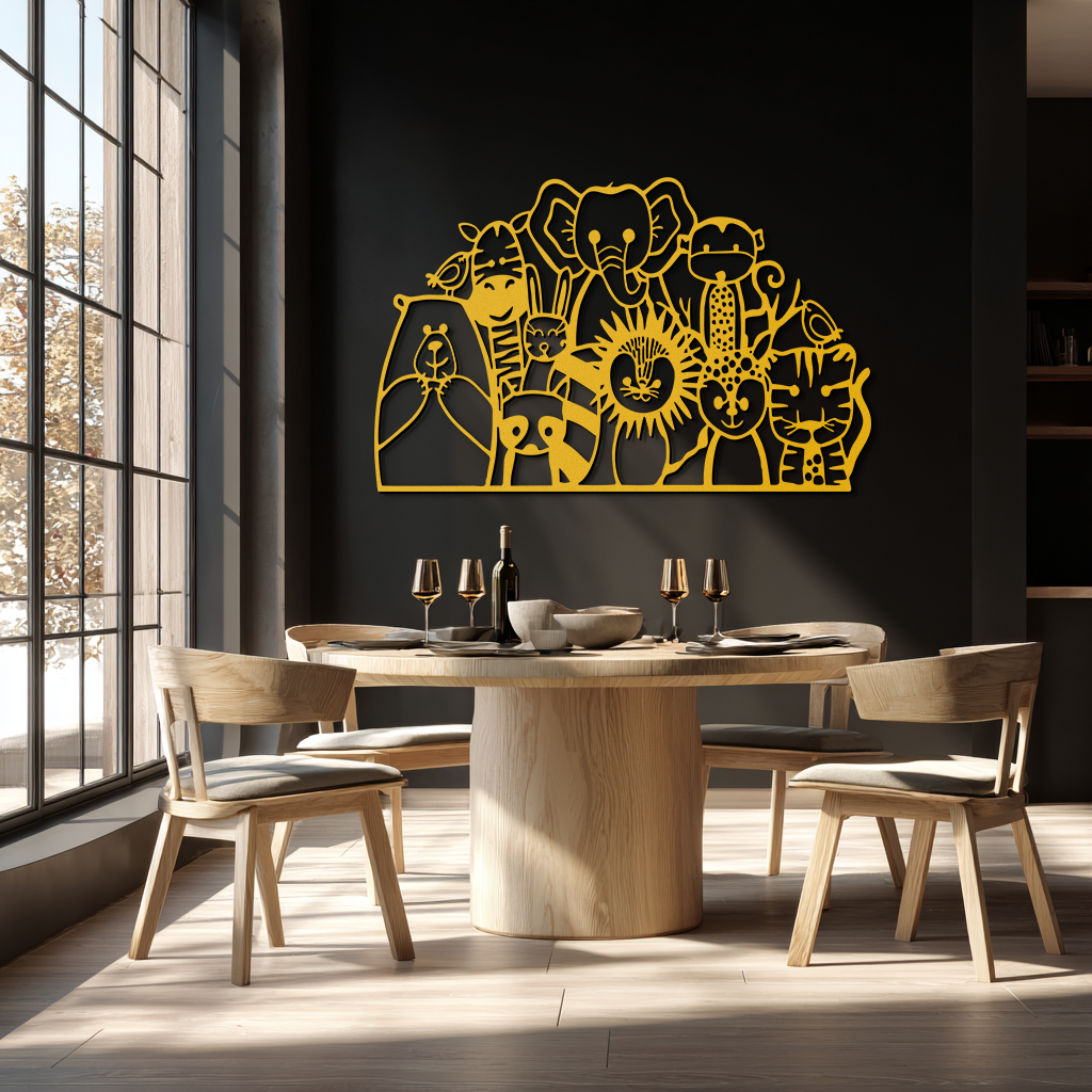 Cute Animal Metal Wall Art – Jungle & Safari Theme - KAF269