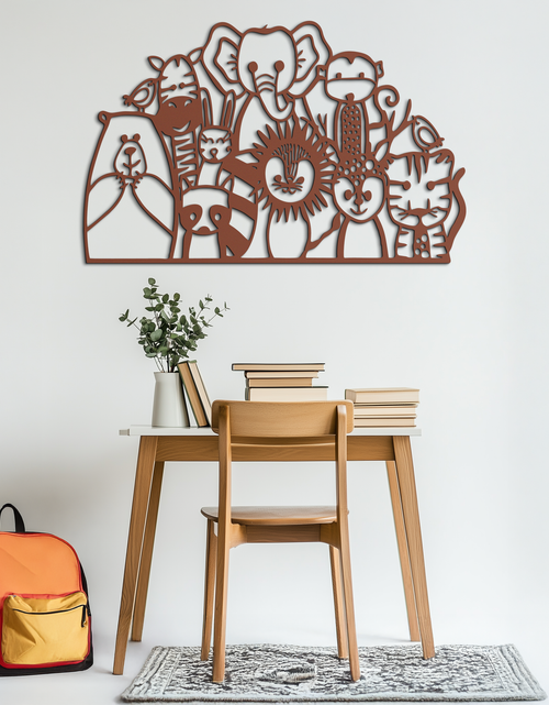 Load image into Gallery viewer, Cute Animal Metal Wall Art – Jungle & Safari Theme - KAF269