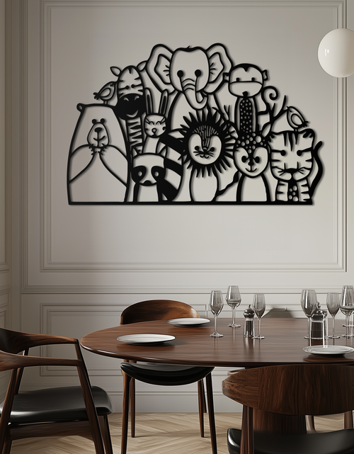 Load image into Gallery viewer, Cute Animal Metal Wall Art – Jungle & Safari Theme - KAF269