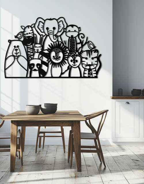 Load image into Gallery viewer, Cute Animal Metal Wall Art – Jungle & Safari Theme - KAF269