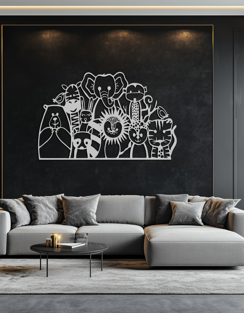 Load image into Gallery viewer, Cute Animal Metal Wall Art – Jungle & Safari Theme - KAF269