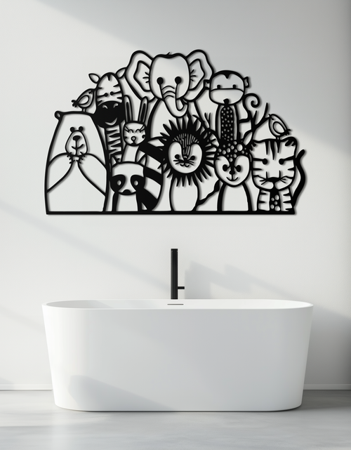 Load image into Gallery viewer, Cute Animal Metal Wall Art – Jungle & Safari Theme - KAF269