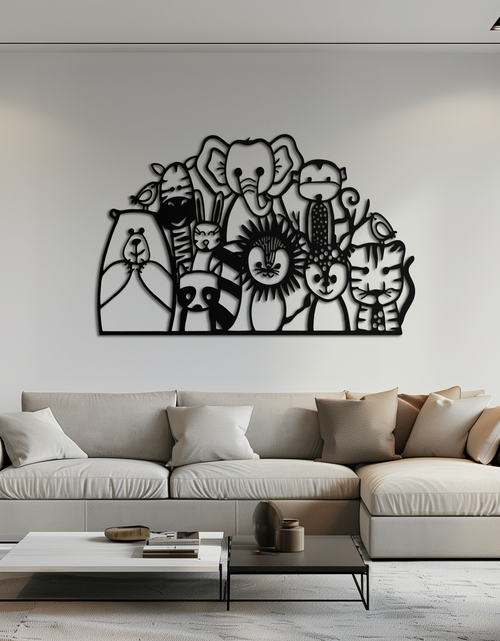 Load image into Gallery viewer, Cute Animal Metal Wall Art – Jungle & Safari Theme - KAF269