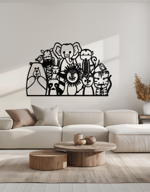 Load image into Gallery viewer, Cute Animal Metal Wall Art – Jungle & Safari Theme - KAF269