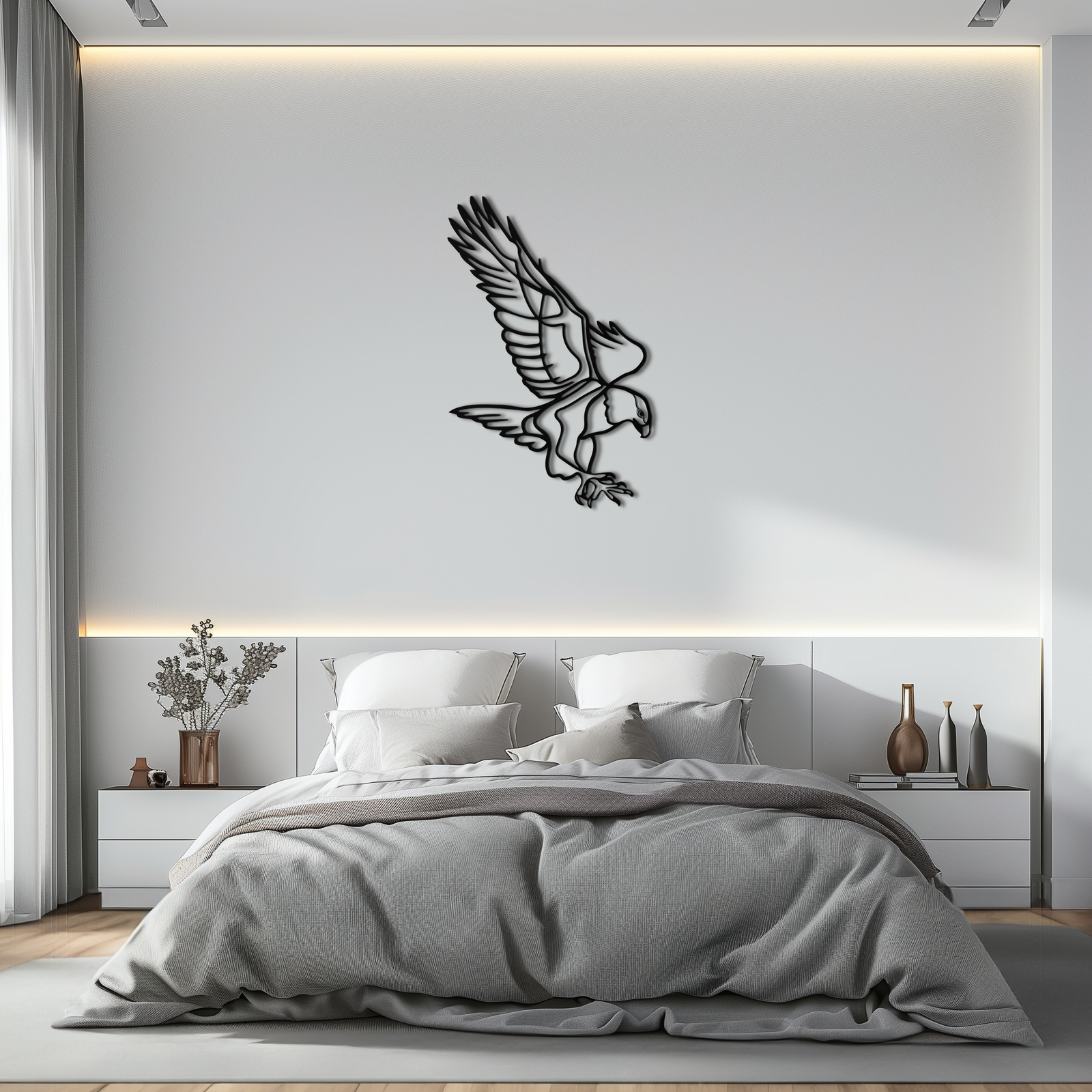 Eagle Metal Wall Art – Bold & Majestic Bird Decor - KAF271